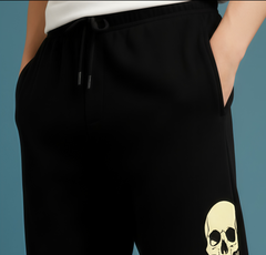 Gothcore Skull Print Relaxed-Fit Joggers