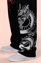 Dual Dragon Graphic Relaxed-Fit Joggers