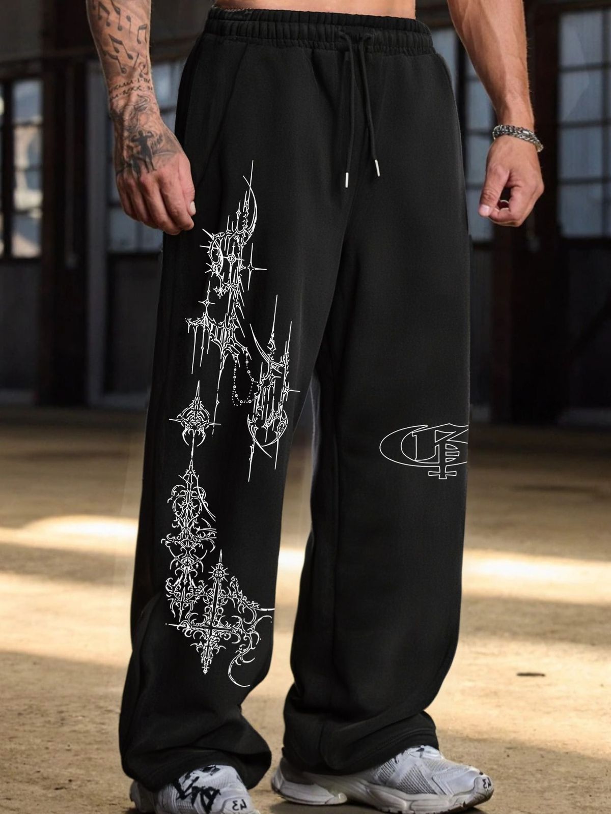 Cathedral Script Jet Black Joggers