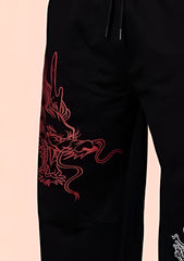 Dual Dragon Graphic Relaxed-Fit Joggers
