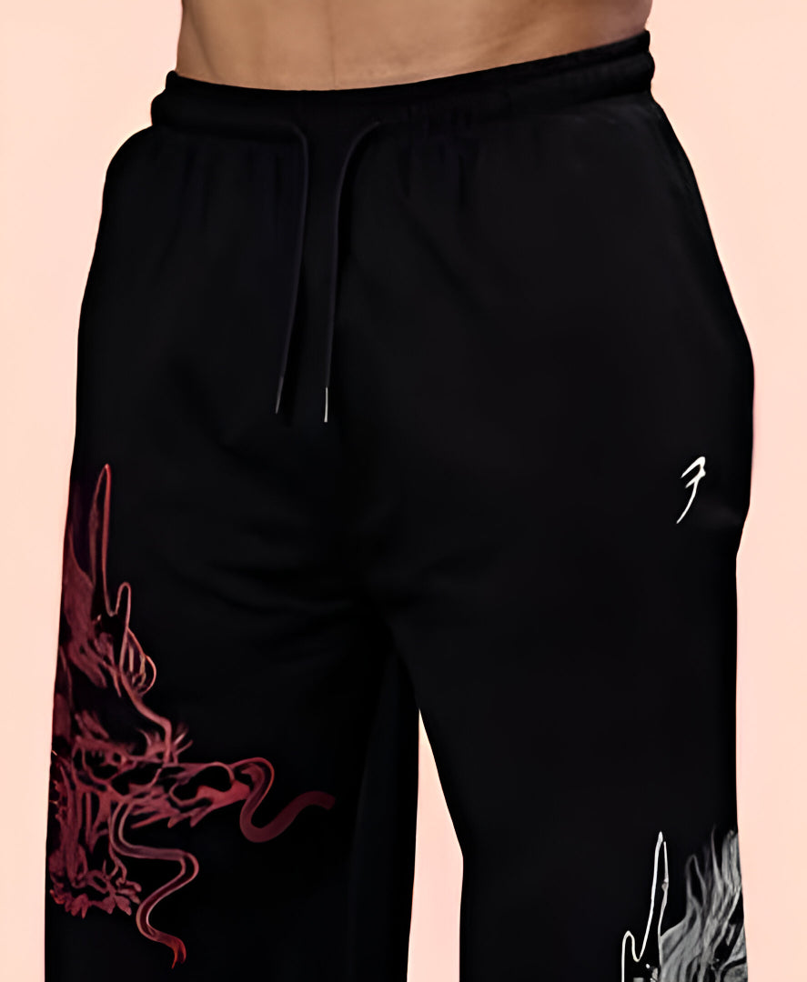 Dual Dragon Graphic Relaxed-Fit Joggers